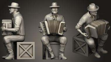 Figurines of people street musician 3d model